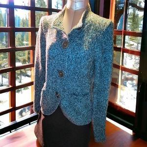 FEVER | ✨ 🩵 Teal Knitted Sweater with Large Brass Buttons | EUC ✨ Size L